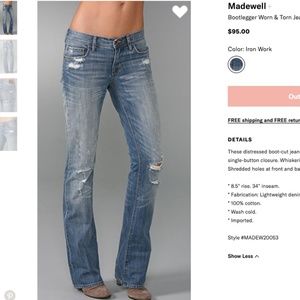Madewell: Bootlegger Worn & Torn Jeans